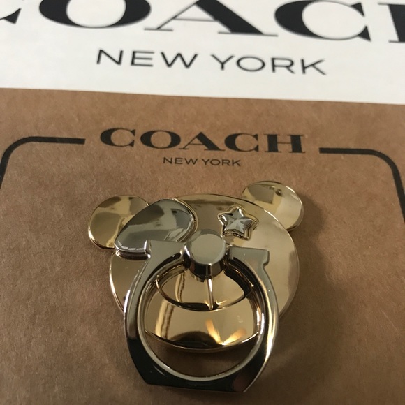 Coach Gold and Silver Bear Phone Ring - Picture 5 of 8